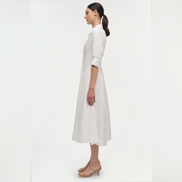 Jonathan Simkhai Signature Jazz Midi Shirt Dress White - Picture 2 of 14
